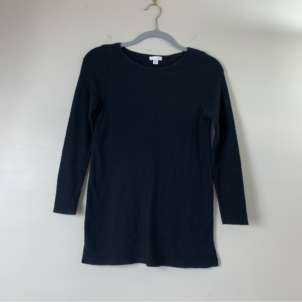J.Jill Crew Neck Side Slits Long sleeves Tunic Textured Sweater XS